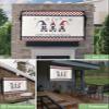 4th of July Outdoor TV Cover 75 Inch Cute Gnomes TV Enclosure Independence Day Star Buffalo Red Blue Check Plaid TV Covers for Outside Holiday TV Display Screen Protector with Remote Control Pocket view 2