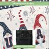 4th of July Outdoor TV Cover 75 Inch Cute Gnomes TV Enclosure Independence Day Star Buffalo Red Blue Check Plaid TV Covers for Outside Holiday TV Display Screen Protector with Remote Control Pocket view 3
