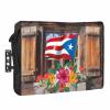 4th of July Outdoor TV Cover 55 Inch Puerto Rico Flag TV Enclosure Independence Day Farm Barn Hibisci Flower TV Covers for Outside Holiday TV Display Screen Protector with Remote Control Pocket view 1