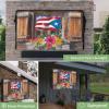 4th of July Outdoor TV Cover 55 Inch Puerto Rico Flag TV Enclosure Independence Day Farm Barn Hibisci Flower TV Covers for Outside Holiday TV Display Screen Protector with Remote Control Pocket view 2