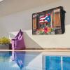 4th of July Outdoor TV Cover 55 Inch Puerto Rico Flag TV Enclosure Independence Day Farm Barn Hibisci Flower TV Covers for Outside Holiday TV Display Screen Protector with Remote Control Pocket view 3