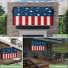 4th of July Outdoor TV Cover 75 Inch American Stars Flag TV Enclosure Independence Day Stripes Patriotic TV Covers for Outside Holiday TV Display Screen Protector with Remote Control Pocket view 2