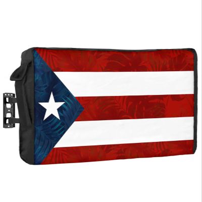 4th of July Outdoor TV Cover 39 Inch Puerto Rico Flag TV Enclosure Independence Day Star Palm Leaf Red Stripes Blue Patriot TV Covers for Outside TV Display Screen Protector with Remote Control Pocket