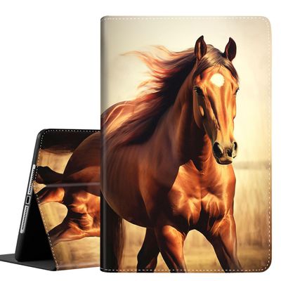 Case for iPad 9th / 8th / 7th Generation (2021/2020/2019) 10.2 inch/iPad Air 10.5" 2019 / iPad Pro 10.5", Leather Smart Cover with Auto Wake/Sleep, Horse
