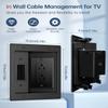 ELECPOW in Wall Cable Management Kit, Hide TV Power Cables & Low Voltage Wires Behind The Wall, Recessed Outlet for Wall Mounting TV-Black view 2