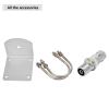 Universal Aluminum Heavy Duty Antenna Mount, Outdoor Antenna Pole Mast Mount Bracket with U-Bolts and CB Adapter for 3/8-24 Stud Cellular Trucker Antenna (10MM Center of Hole) view 2