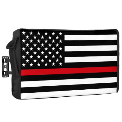 American Flag Red Line Outdoor TV Cover - 40 to 43 Inch Flat Screen TV Cover - 600D Waterproof and Weatherproof, Dustproof, Respect Firefighters Design