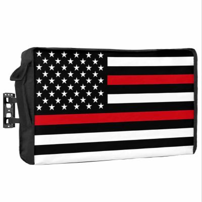 American Flag Red Line Outdoor TV Cover for 30-32 Inch Flat Screen - 600D Waterproof, Weatherproof & Dustproof