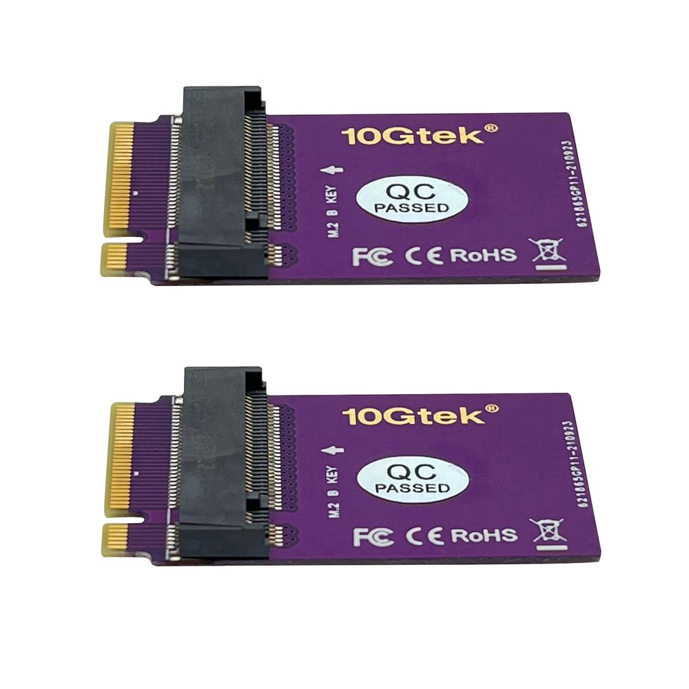 10Gtek B Key M.2 SATA SSD Extended Test Protection Adapter Card, 2-Pack