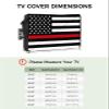 American Flag Red Line Outdoor TV Cover for 48-50 Inch Flat Screen TV - 600D Waterproof, Weatherproof, Dustproof, Firefighter Design view 2