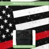 American Flag Red Line Outdoor TV Cover for 52 to 55 Inch Outside Flat Screen TV Cover - 600D Waterproof and Weatherproof TV Cover, Respect Firefighters Design Dustproof TV Display Protectors view 3