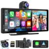 Carpuride W903 Wireless Carplay & Android Auto with Dash Cam - 9.3" HD IPS Touch Car Play Screen for Car, 4K Front & 1080P Rear Camera, Loop Recording, Bluetooth Audio, Mirror Link, GPS, Siri view 1