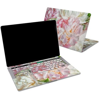 Cavka Vinyl Decal Skin Compatible for MacBook Pro 16 M3 M2 M1 14 2023 Air 15 2022 Retina 2020 Air 13 Mac 12 Petals Spring White Peony Lush Cute Design Print Sticker Fresh Cover Flowers Laptop