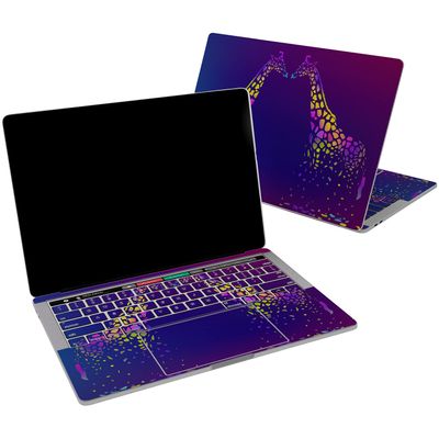 Cavka Vinyl Decal Skin Compatible for MacBook Pro 16 M3 M2 M1 14 2023 Air 15 2022 Retina 2020 Air 13 Mac 12 Purple Cover Design Rainbow Glam Print Giraffe Cute Sticker Laptop Abstract Animal