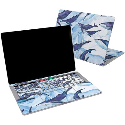 Cavka Vinyl Decal Skin Compatible for MacBook Pro 16 M3 M2 M1 14 2023 Air 15 2022 Retina 2020 Air 13 Mac 12 Pattern Ocean Sticker Animal Sea Design Laptop Water Print Whale Trendy Cover Blue