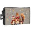 Xmas Waterproof Outdoor TV Cover 30-32 Inch Weatherproof, Outside Television Cover TV Screen Protector with Remote Control Pocket, Forest Squirrel Christmas Snowflake Grey view 1