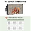Xmas Waterproof Outdoor TV Cover 30-32 Inch Weatherproof, Outside Television Cover TV Screen Protector with Remote Control Pocket, Forest Squirrel Christmas Snowflake Grey view 2