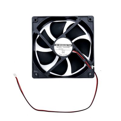 JZK DC 12V cooling fan 12cm, 12025 Low Noise dual-ball bearing hydraulic fan, 120mm brushless fan for ice machine, fan heater, cooler, PC case fan, 120x25mm