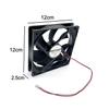JZK DC 12V cooling fan 12cm, 12025 Low Noise dual-ball bearing hydraulic fan, 120mm brushless fan for ice machine, fan heater, cooler, PC case fan, 120x25mm view 2