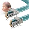 V3VOGUE Curtain Tracks Bendable Cuttable - Trapezoidal L/U-Shaped Curved Rail, Rollers Guide Slides, Ceiling Or Wall Mount Curtain Tracks Set for Shower Room Divider Bay Window view 1