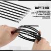 Pelopy 500 Pcs 6", 10", 14" Metal Zip Ties Black 304 Stainless Steel Zip Ties Epoxy Coated Tie Heavy Duty Cable Self Locking Cable Multi Purpose for Machinery Vehicles Exhaust Wrap Outdoor Fence Farms view 3