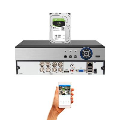Evertech 8 Channel H.265 Security DVR with 8TB Hard Drive TVI CVI AHD Analog CCTV Surveillance Camera Digital Video Recorder Easy Remote Monitoring