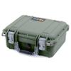 Pelican Protector 1400 Case by ColorCase - OD Green - Medium Size Waterproof Case with Gray Padded Microfiber Dividers & Convoluted Lid Foam - Silver Handles & Latches view 3