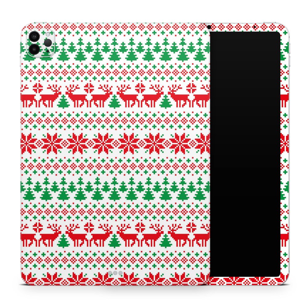 DesignSkinz - Compatible with iPad mini 6th Gen - Skin Decal Protective Scratch Resistant Vinyl Wrap - Knitted Ugly Christmas Sweater V2