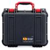 ColorCase Pelican Protector 1400 Case Black - Medium Size Waterproof Case with Gray Padded Microfiber Dividers & Convoluted Lid Foam - Red Handles & Latches view 2