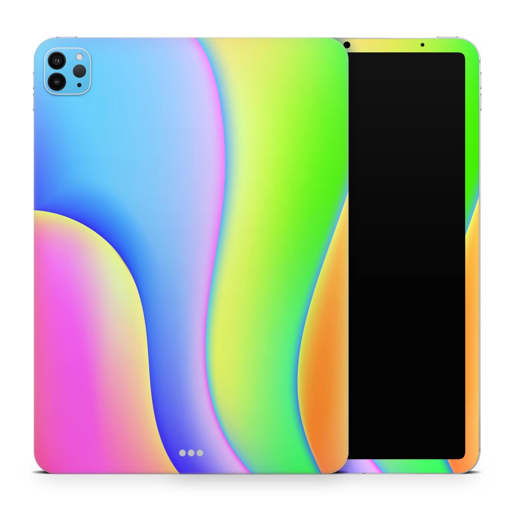 DesignSkinz - Compatible with iPad 1st Gen - Skin Decal Protective Scratch Resistant Vinyl Wrap - Abstract Neon Wave V5