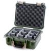 ColorCase Pelican Protector 1400 Case OD Green - Medium Size Waterproof Case with Gray Padded Microfiber Dividers & Convoluted Lid Foam - Desert Tan Handles & Latches view 2