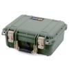 ColorCase Pelican Protector 1400 Case OD Green - Medium Size Waterproof Case with Gray Padded Microfiber Dividers & Convoluted Lid Foam - Desert Tan Handles & Latches view 3