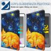 BFSEROBJ for All-New Kindle Fire 7 Tablet Case 12th Generation 2022 Release 7 inch 360 Rotating Degree Stand Lightweight Protective Smart Cover with Auto Wake/Sleep - Orange Cute Cat view 4
