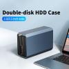 Dual 2.5" / 3.5" SATA Hard Disk Array Cabinet Dual Bays Hard Drive Enclosure with RAID Function USB3.0 Serial Port Disk Array Box with Fan for Desktop PC Laptop view 2