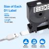 12mm D1 Label Tape Black/Clear Compatible with DYMO D1 Label Maker Refills 1/2Inch x 23Feet, Compatible with DYMO Labelmanger 160 280 210D 360D 420D 450D PnP view 3