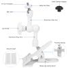 Mippko Camera Clip Clamp Mount for Arlo/Blink Mini/Reolink/Nest/SimpliSafe/Wyze Security Camera,360 Adjustable 5.9" Long Aluminum Alloy Magic Arm Metal Clamp with Rubber Case,1 Pack White view 2