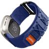 Bandletic Tactical Rugged Bands Compatible with Fitbit Versa 4 Bands, Soft Durable Military Nylon Solo Loop Sport Straps for Fitbit Versa 3/Sense 2/Sense, Large, Blue view 1