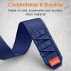 Bandletic Tactical Rugged Bands Compatible with Fitbit Versa 4 Bands, Soft Durable Military Nylon Solo Loop Sport Straps for Fitbit Versa 3/Sense 2/Sense, Large, Blue view 3