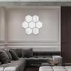 24pcs Silver Hexagon Mirror Acrylic Wall Stickers with Adhesive Art Decal Satin Paper Baby Kids Bedroom Home DIY Decor Removable Stickers (Hexagon Silver) view 3