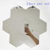 24pcs Silver Hexagon Mirror Acrylic Wall Stickers with Adhesive Art Decal Satin Paper Baby Kids Bedroom Home DIY Decor Removable Stickers (Hexagon Silver) view 4