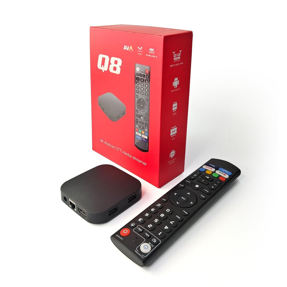 BOXPUT 4K HDR TV Box Android 11.0 with Amlogic S905Y4, 4GB RAM 32GB ROM, Dual WiFi 2.4G/5G and BT5.0, 4K HDR Smart T-V Box with BT Voice Remote and IR Learning (Q8)