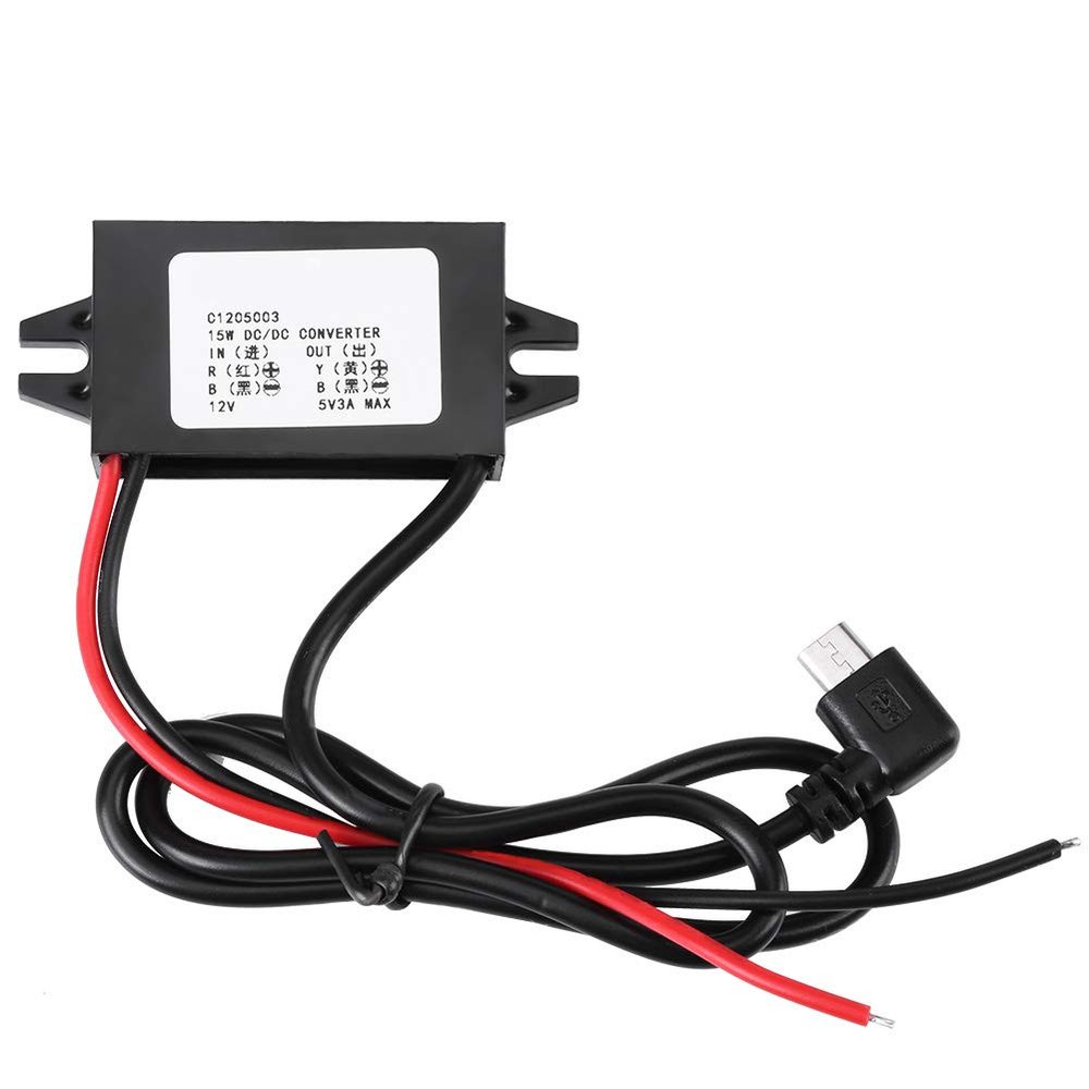 Glomora DC - DC Buck Converter Module, 12V to 5V 3A Micro USB, Car Smartphone Voltage Regulator, Safety Features