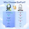 EarFun Kids Headphones Wired with Microphone, 85/94dB Volume Limit Headphones for Kids, Portable Wired Headphone with Shareport, Stereo Sound Foldable Headset for School/Tablet/iPad, Blue Lemon view 3