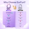 EarFun Kids Headphones Wired with Microphone, 85/94dB Volume Limit Headphones for Kids, Portable Wired Headphone with Shareport, Stereo Sound Foldable Headset for School/Tablet/iPad, Violet Pink view 3