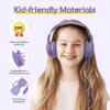 EarFun Kids Headphones Wired with Microphone, 85/94dB Volume Limit Headphones for Kids, Portable Wired Headphone with Shareport, Stereo Sound Foldable Headset for School/Tablet/iPad, Violet Pink view 4