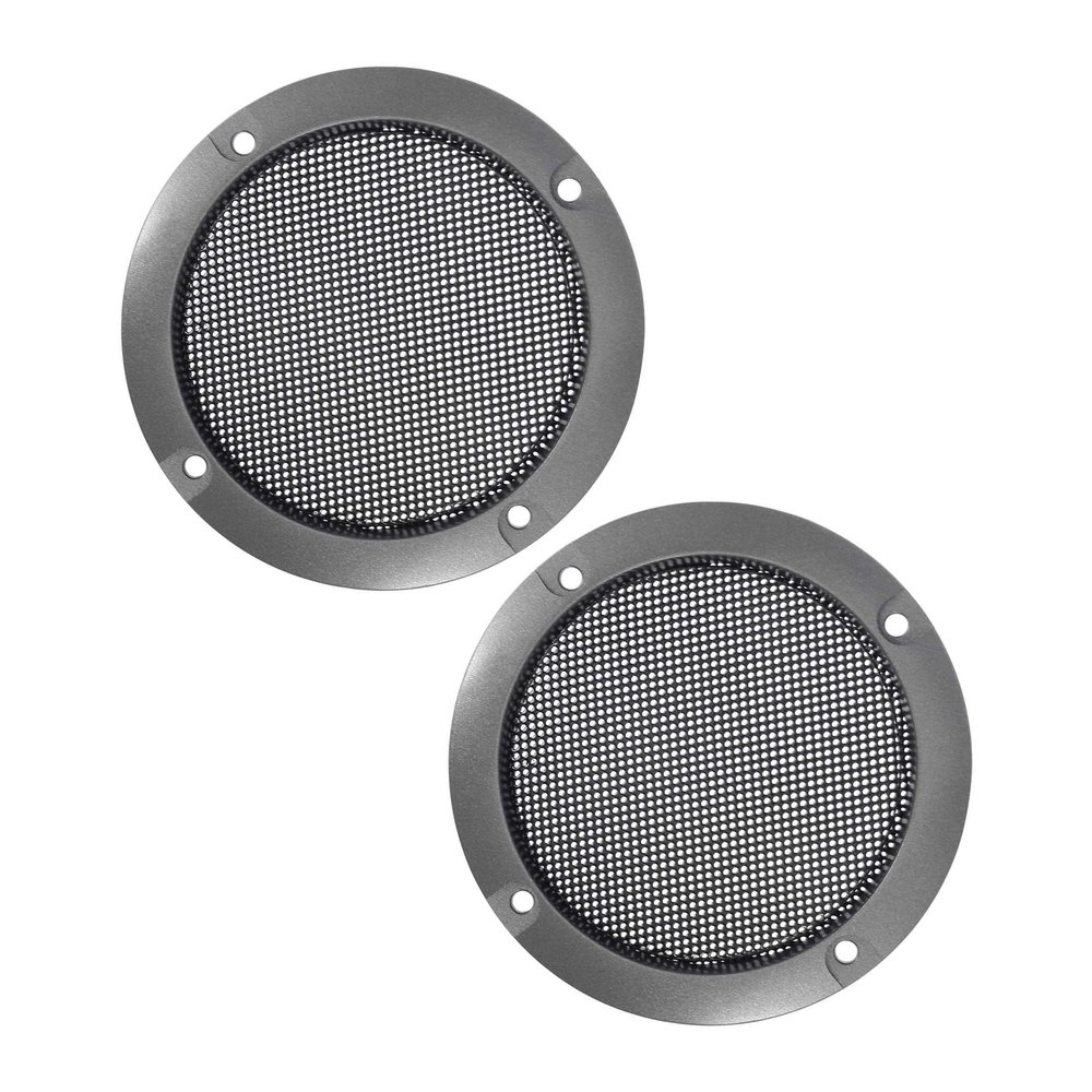 Taimmach 2pcs Car Titanium Tone Car Audio Speaker Cover 3" Mesh Subwoofer Grill Horn Glossy Guard Protector