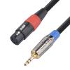 DAGIJIRD 3.5mm TRS Stereo Male to XLR Male Interconnect Audio Microphone Cable for Mobile Phone Speakers view 3