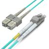 0.5m OM3 LC to SC Fiber Patch Cable, 10GB Multimode Fiber Jumper, Duplex LC-SC UPC, MMF, 50/125um, LSZH, for 1G/10G MMF SFP Transceiver, Networks, 0.5 Meter(1.64ft) view 1