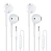 MOSWAG in Ear Headphones, Half in Ear Headphones with Mic Built in Volume Control Suitable for IPad, Android, MP3, Samsung Most 3.5mm Audio Devices view 1