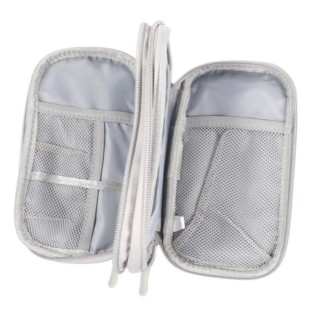 Gatuida 2pcs Travel Packing Organizer Electronics Cable Bag Zipper Compact Storage for Mobile USB Memory Cards Adapter for Makeup Tools